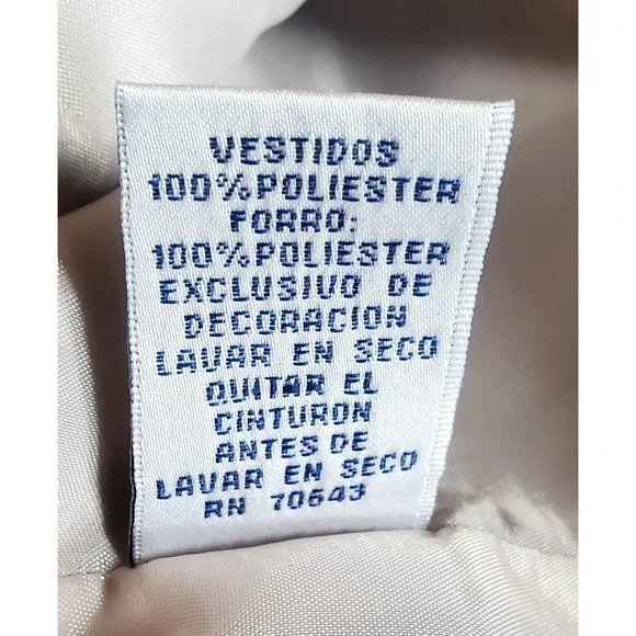 Jessica Howard Dress 12 Brown Belt Cap Sleeve Tweed Tan/Brown Sheath Poly Lined - Picture 13 of 13